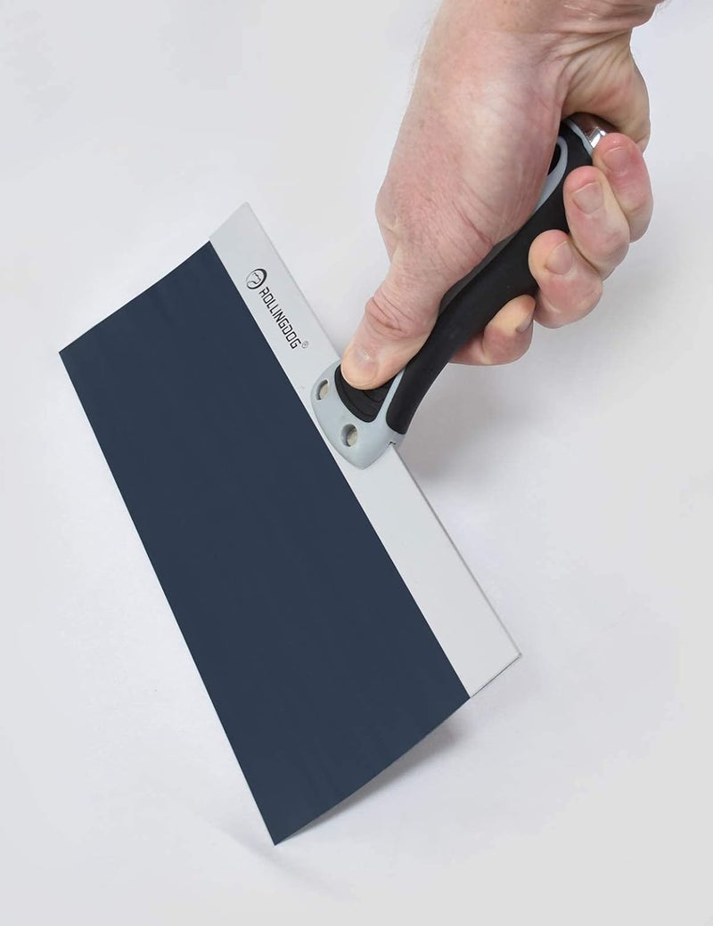Rolling Dog 5 PC Putty Knife Set- Include 1", 3" and 5" Spackle Knife, 1.5" Chisel Scraper, 10" Taping Knife for Drywall Repair - Image 4